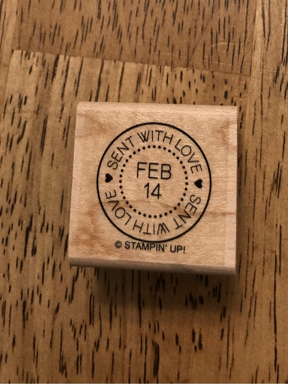 Stampin' Up! Sent With Love Round Date Stamp - Natural Wood Tone